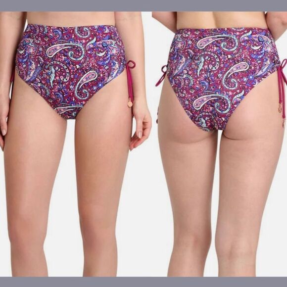 Nanette Lepore Eugenia Bikini Set – Paisley Beaded High Waist, Size 12 NWT - Picture 3 of 6
